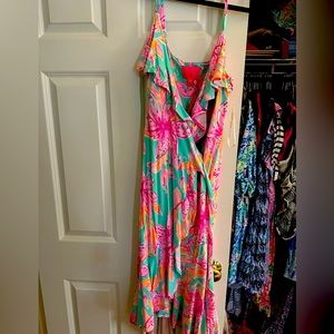 Fontaine knee length wrap dress